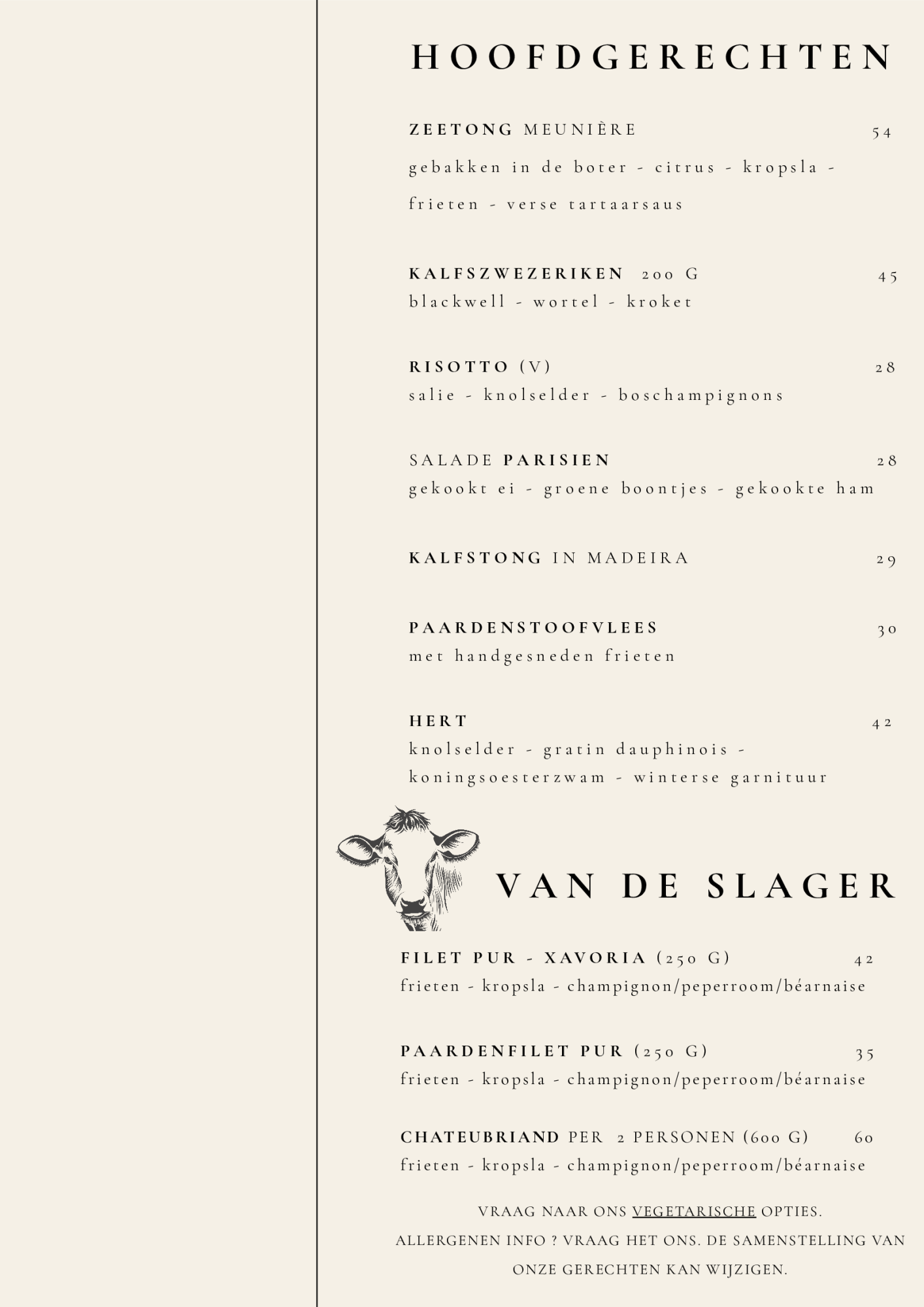 Het Vaderland Kaart | TableFever